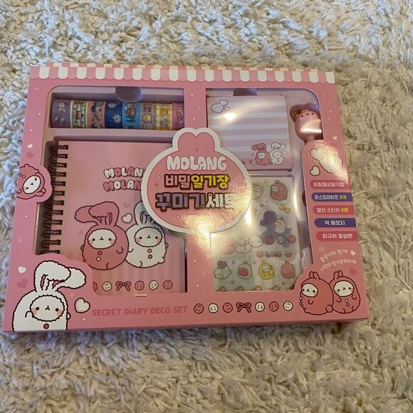 Molang Cute Korean Animal Design Secret Diary Deco Set. Multicolor. Multi Sizes. - Picture 2 of 3